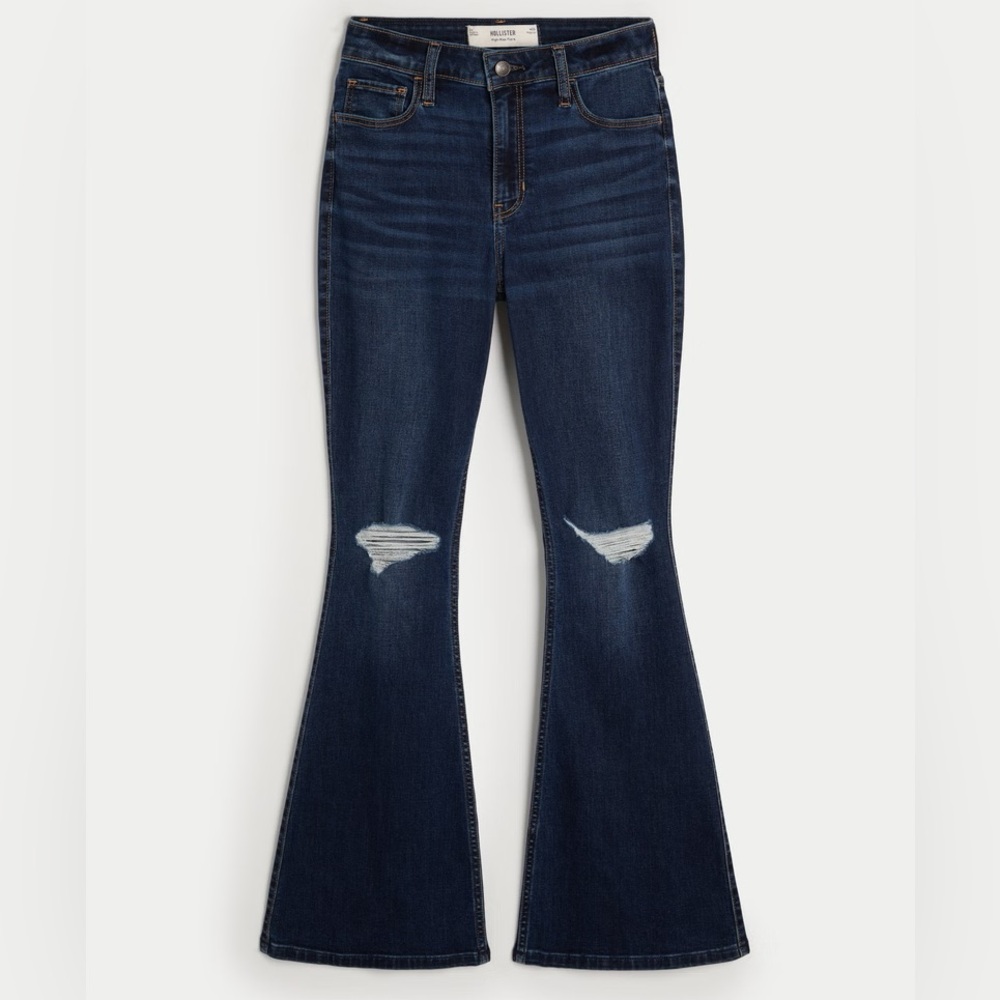 Hollister Dark Wash Flare Wide Leg Jeans Size 7 / 28 New with Tags
